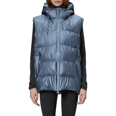 Rains Alta Hooded Waterproof Puffer Vest In Bay