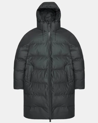 Rains Alta Long Unisex Puffer Jacket In Green