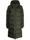 Rains Alta Long Unisex Puffer Jacket In Green
