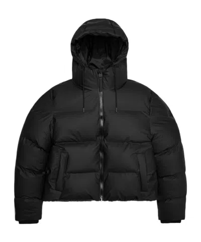 Rains Alta Short Puffer Jacket In Black