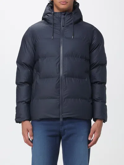 Rains Alta Short Quilted Puffer Jacket With Hood, Water-repellent And Windproof In Blue