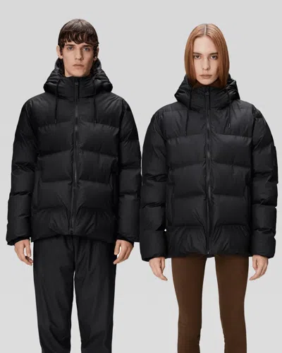Rains Alta Unisex Puffer Jacket In Black