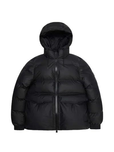 Rains Alta W Quilted Hooded Jacket In Black