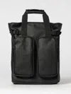 Rains Logo-print Multi-pocket Backpack In Black
