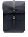 Rains Logo Detailed Foldover Top Backpack In Blue