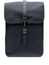 Rains Logo Detailed Foldover Top Backpack In Blue