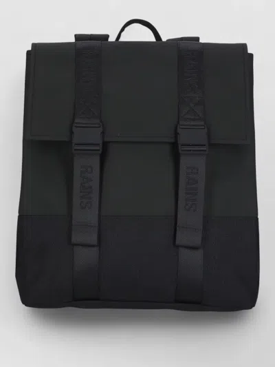Rains Backpack Unisex Waterproof Design Shoulder Straps In Black