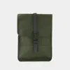 Rains Logo Detailed Foldover Top Backpack In Green