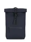 Rains Logo Detailed Foldover Top Backpack In Blue