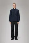 Rains Banja Liner Bomber Jacket In Blue