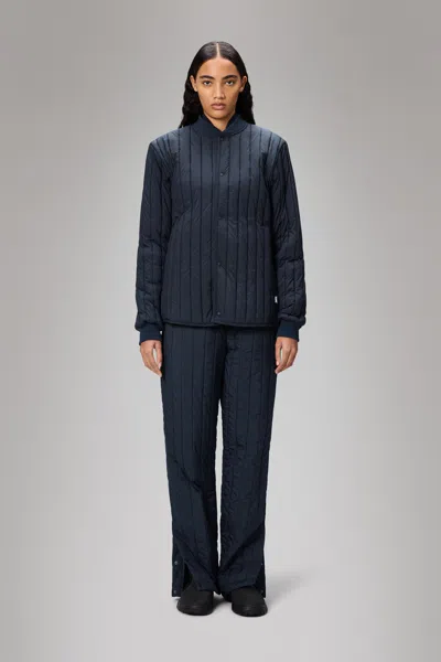 Rains Banja Liner Bomber Jacket In Blue