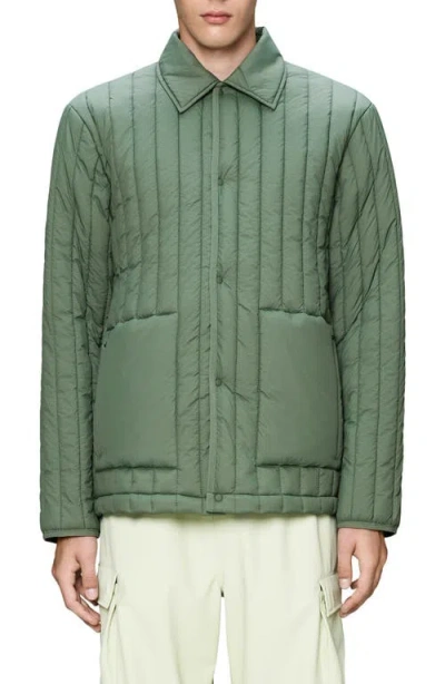 Rains Banja Liner Overshirt In Green