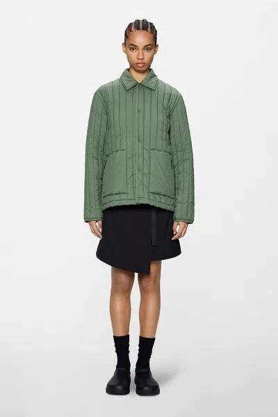 Rains Banja Liner Overshirt In Green