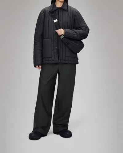 Rains Banja Liner Overshirt Jacket In Black