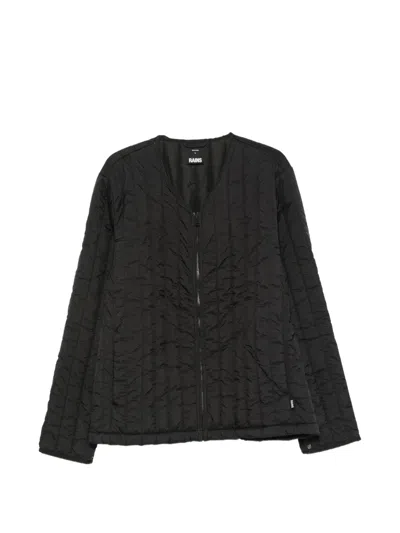 Rains Banja Liner Quilted Zip-up Jacket In Black