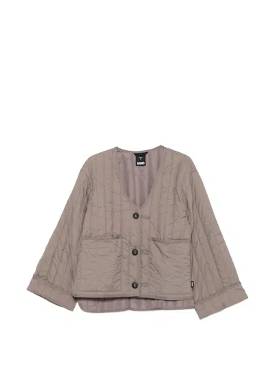 Rains Banja Quilted Button-up Jacket In Neutral
