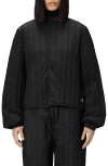 Rains Banja Water Resistant Channel Quilted Bomber Jacket In Black