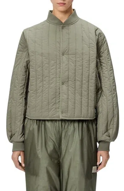 Rains Banja Water Resistant Channel Quilted Bomber Jacket In Drift
