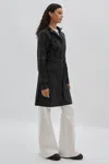 Rains Belted Black Raincoat In Black