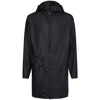 Rains Black Lightweight Waterproof Long Jacket