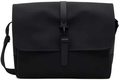 Rains Black Messenger Bag In 01 Black