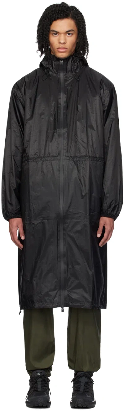 Rains Black Norton Longer Coat In 01 Black