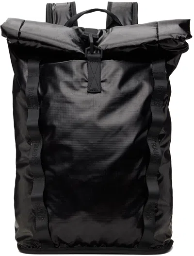 Rains Black Sibu Rolltop Backpack In 01 Black