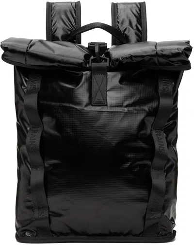 Rains Black Sibu Rolltop Rucksack Mini Backpack In 01 Black