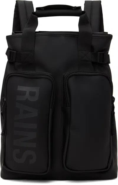 Rains Black Texel Backpack Tote