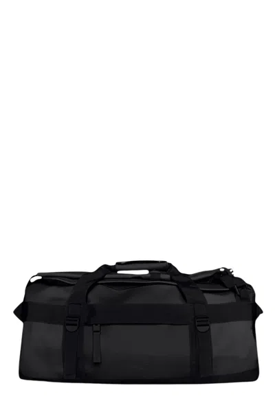 Rains Black Texel Duffel Small Two-way Zip Polyester Duffle Bag