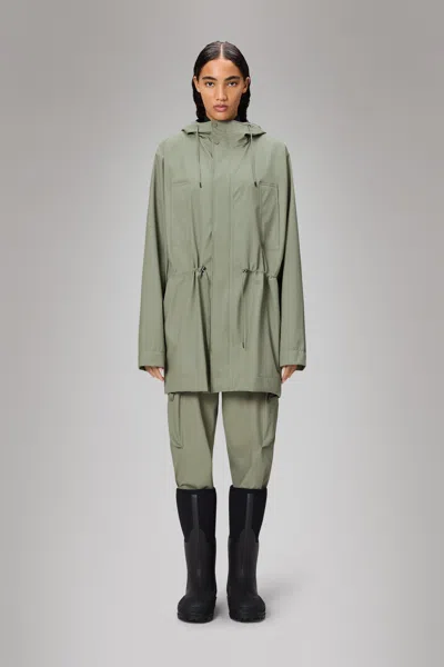 Rains Bold Long Jacket In Green