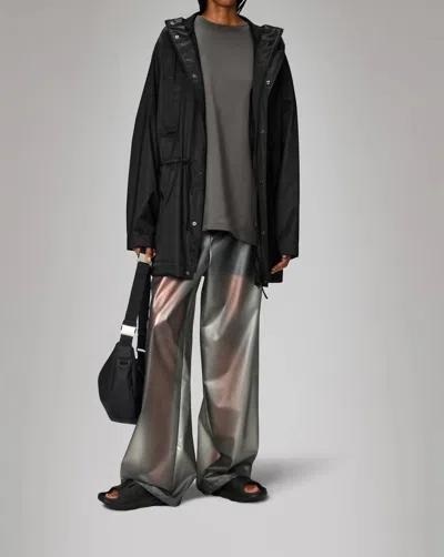 Rains Bold Long Jacket In Black Grain In Multi
