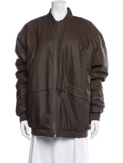 Pre-owned Rains Bomber Jacket In Brown