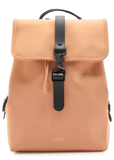 Rains Bucket Rubberised Backpack In Peach
