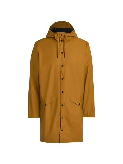 Rains Button-up Hooded Coat In Brown