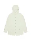 Rains Buttoned Hooded Jacket In White