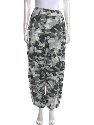 Pre-owned Rains Camouflage Print Wide Leg Pants In Grey