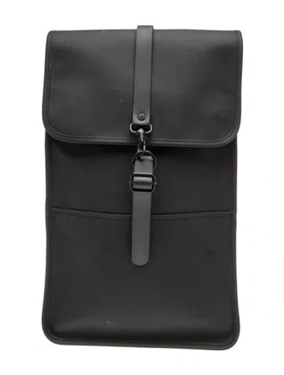 Pre-owned Rains Canvas Backpack In Black