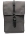 Rains Carabiner-fastening Waterproof Backpack In Grey