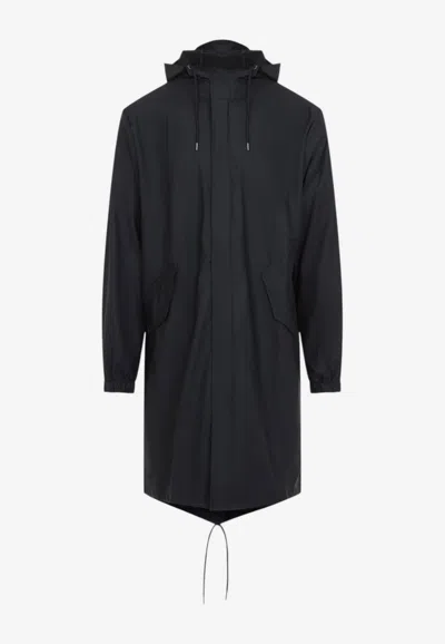 Rains Classic Fishtail Long Parka In Black