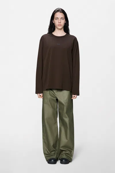 Rains Classic Long Sleeve T-shirt  In Bark