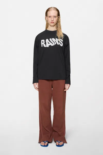 Rains Classic Long Sleeve T-shirt Ripple In Black