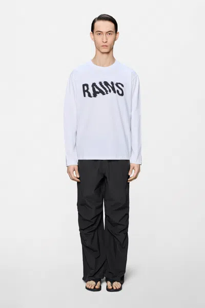 Rains Classic Long Sleeve T-shirt Ripple In White