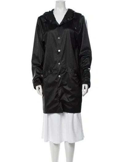 Pre-owned Rains Coat In Black