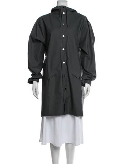 Pre-owned Rains Coat In Green/grey