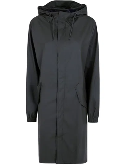 Rains Coat Hooded "fishtail" In Green