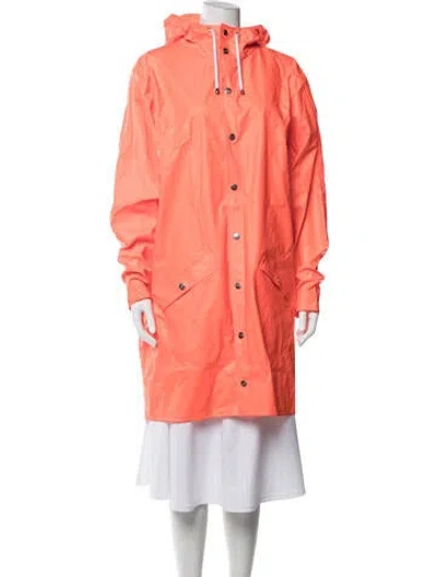 Pre-owned Rains Coat In Orange