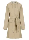 Rains A-line Longer With Jacket In Sand In Beige