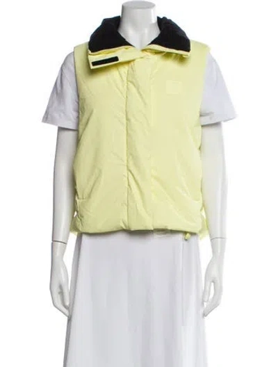 Pre-owned Rains Colorblock Pattern Vest In Yellow