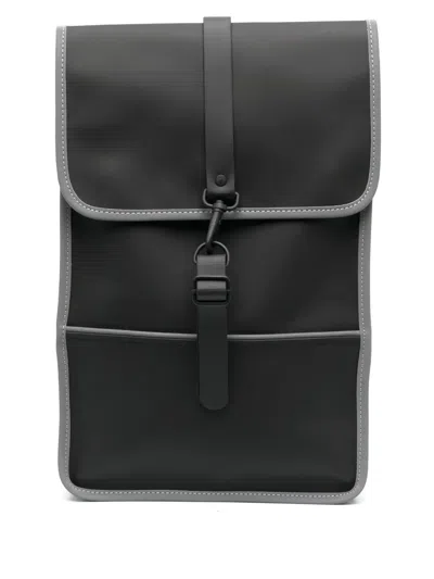 Rains Contrasting-trim Backpack In Schwarz